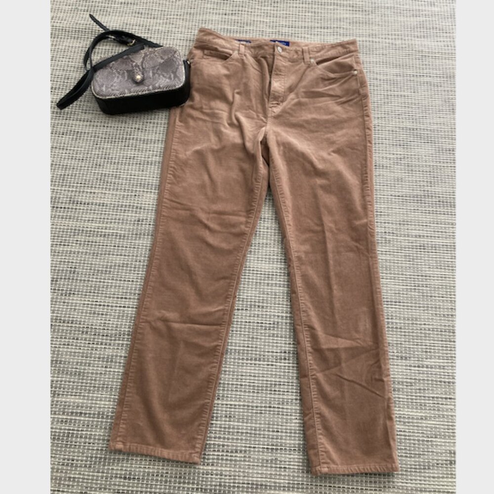 Talbot's Camel Corduroy High Waist Straight Leg Pant 14